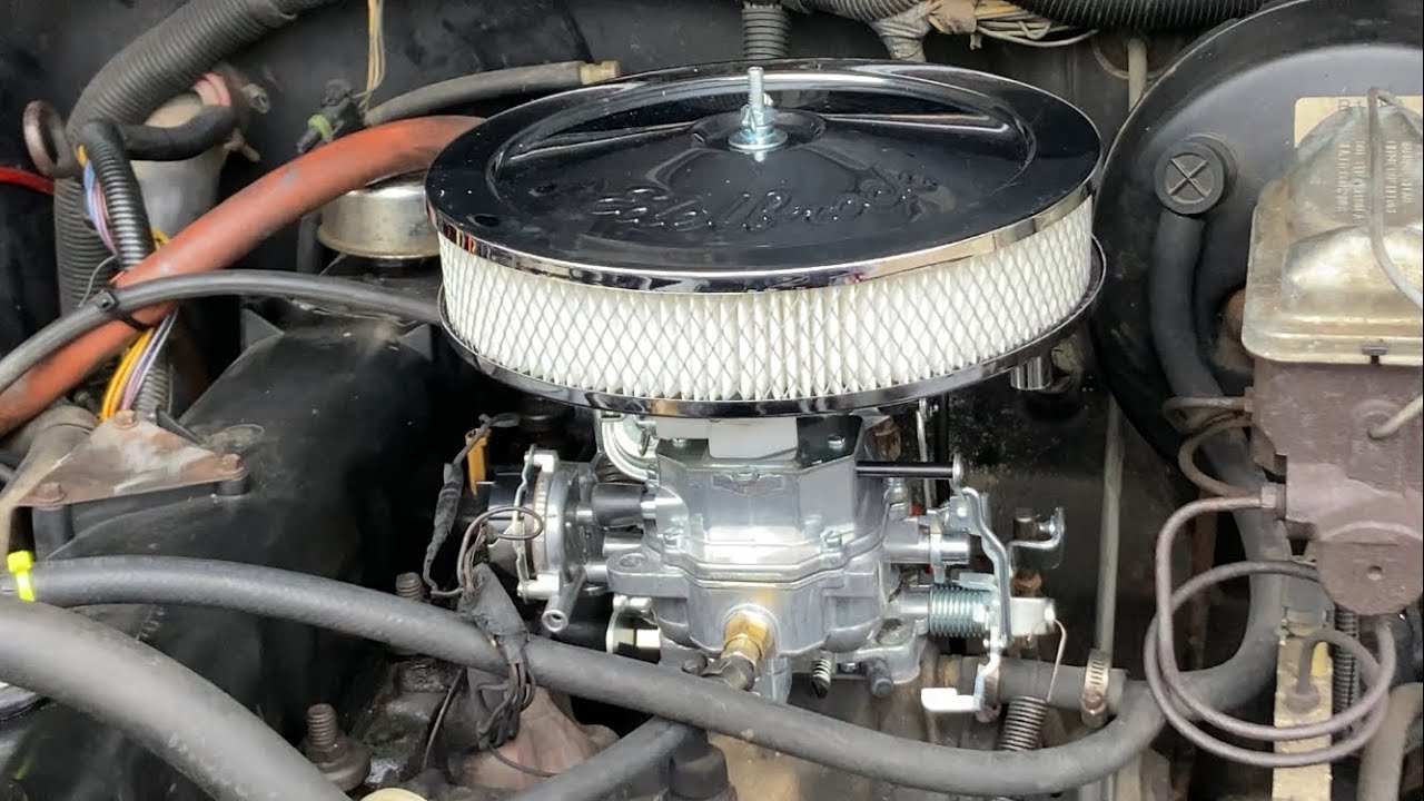 1988 Jeep Wrangler YJ BBD Carburetor Air Filter Edelbrock 1208 Adapter 4.2L AMC 258