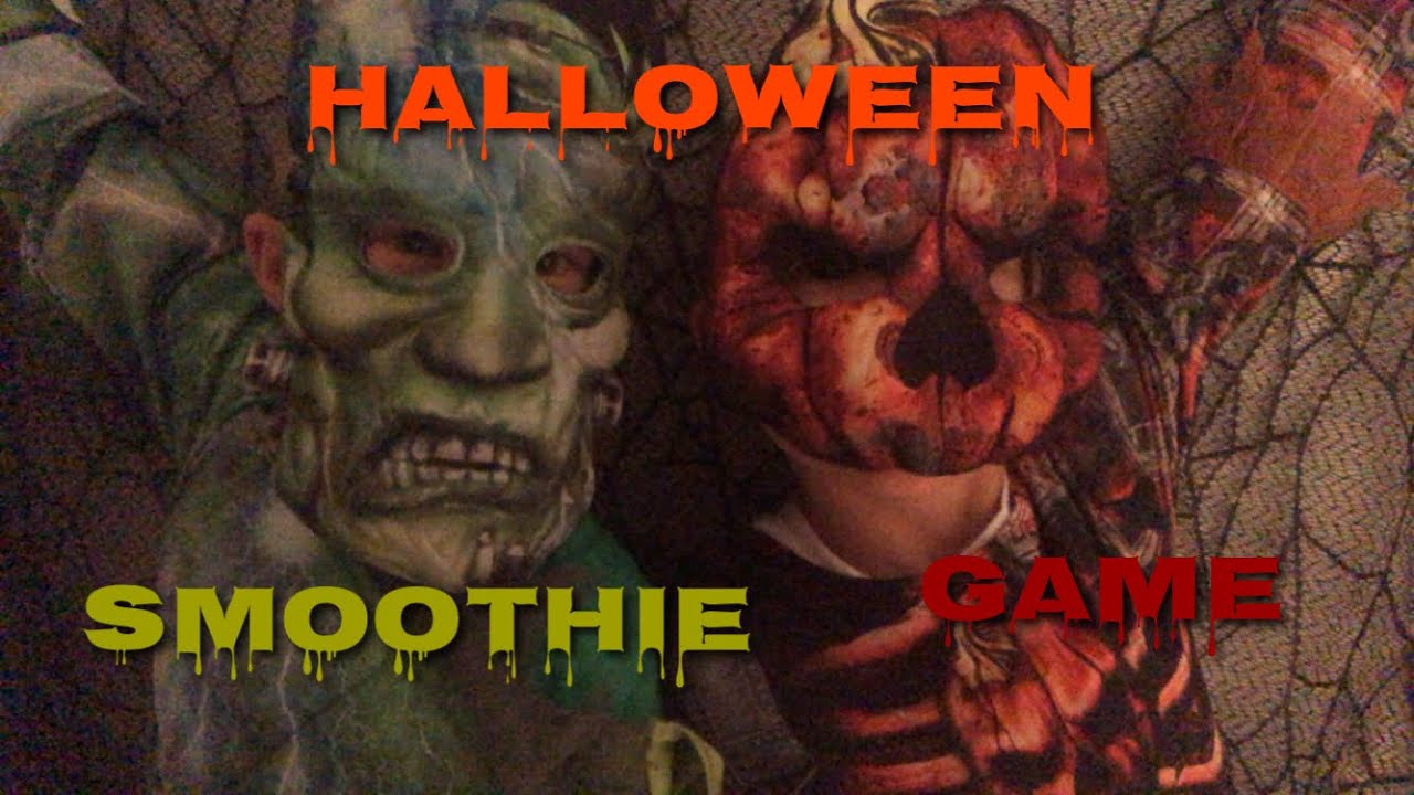 Halloween smoothie game w/ scary pumpkin and Frankenstein