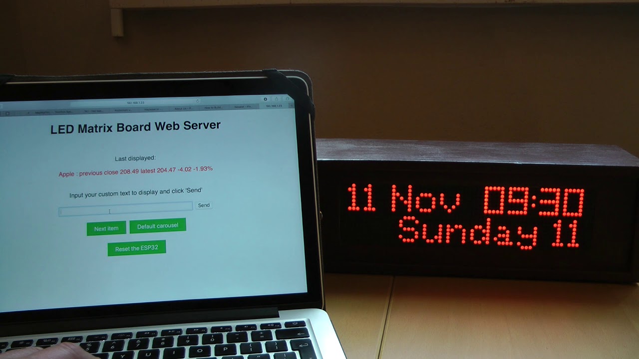 Updated DIY 1024 LED Matrix WiFi Message Board with Web interface