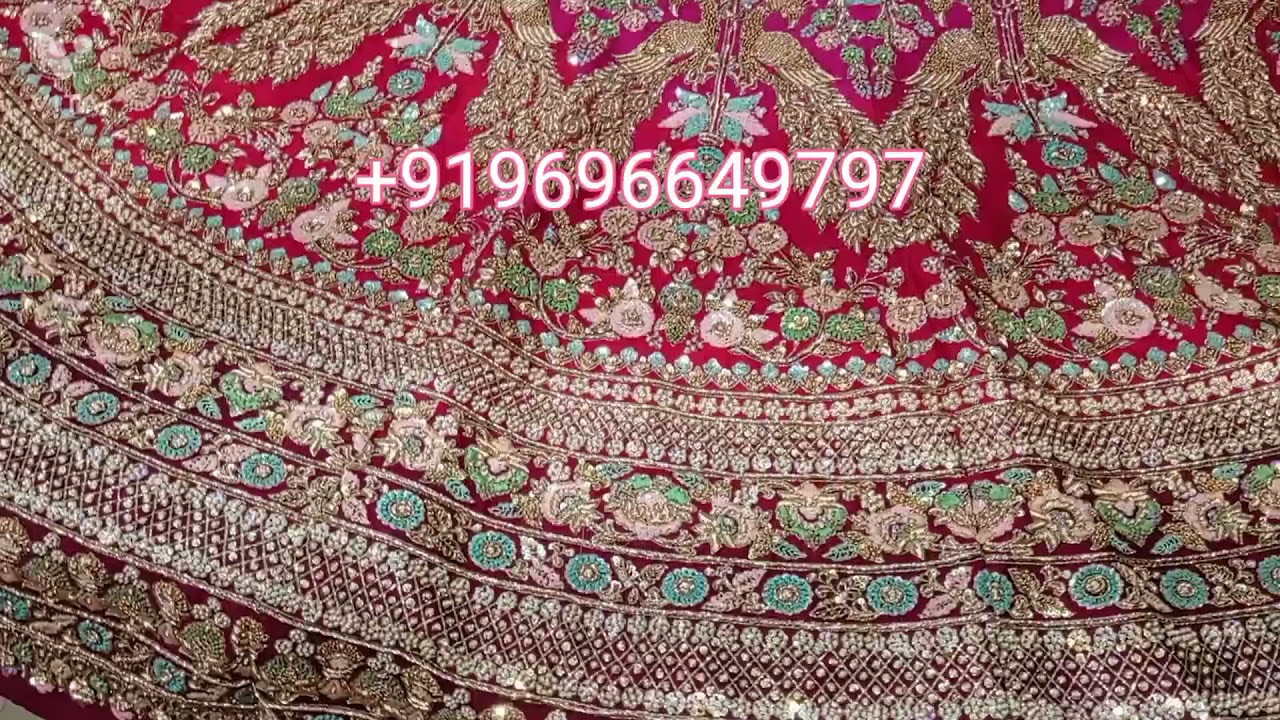 Hand work bridal lehenga | hand embroidered bridal lehenga