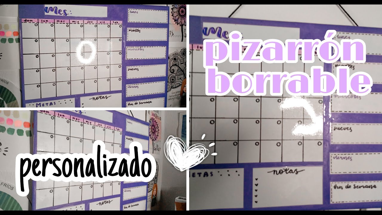 DIY ♡ - Pizarrón BORRABLE para organizarte | Pizarrón personalizado