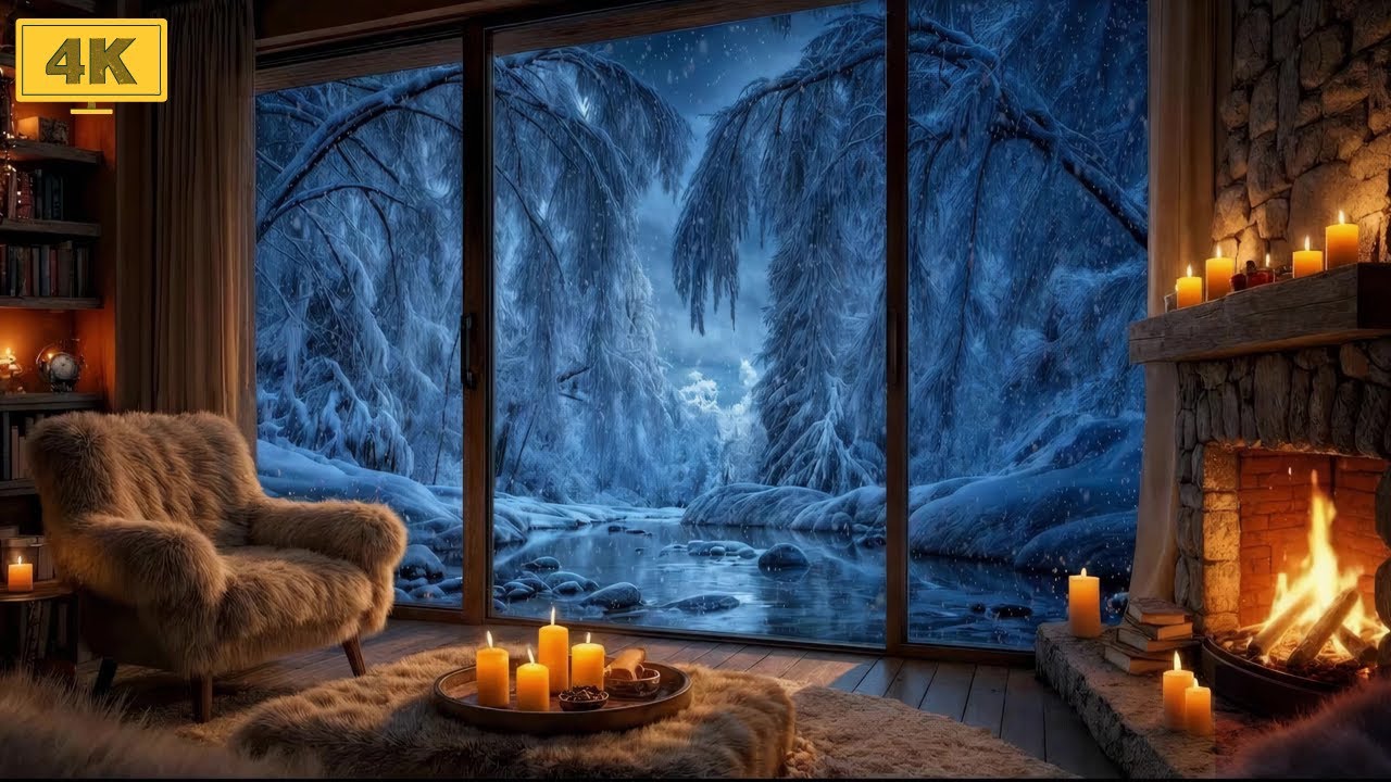 Winter Forest Cabin ❄️ Cozy Celtic Folk Music by the Fire | Relaxing Ambience