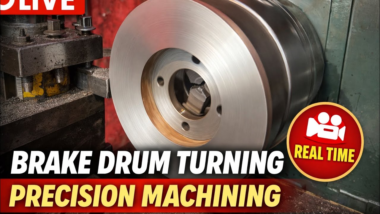 LIVE Lathe Machine Brake Drum Turning | Precision Machining in Real Time