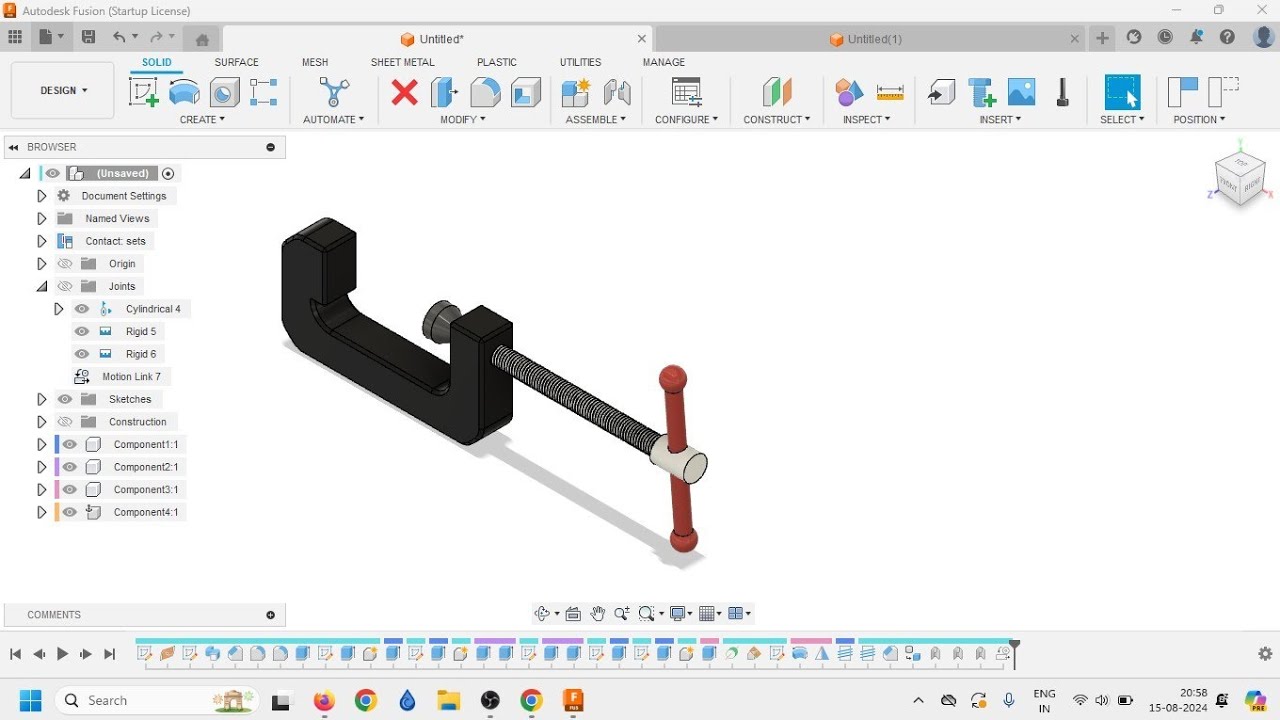 Fusion 360 | C Clamp #fusion360 #cadcamtutorials