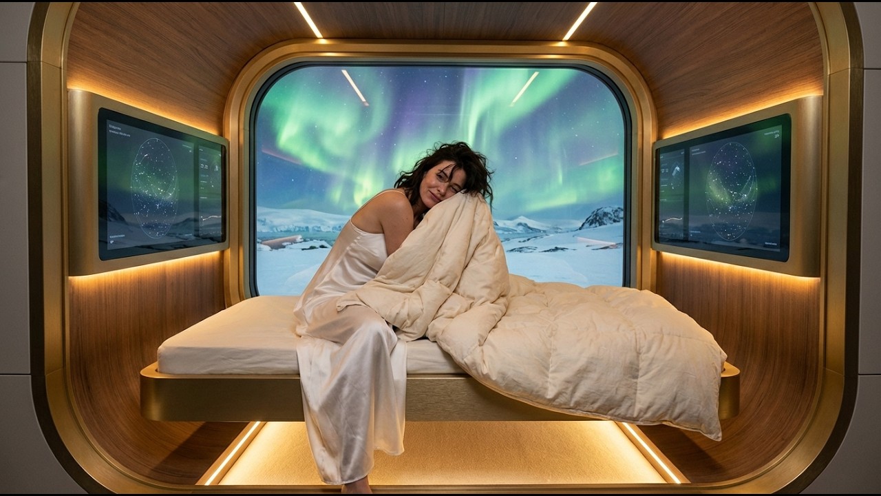 The Glass Metropolis of Antarctica 2090 | Polar Future Life | 4K Relaxing Ambient