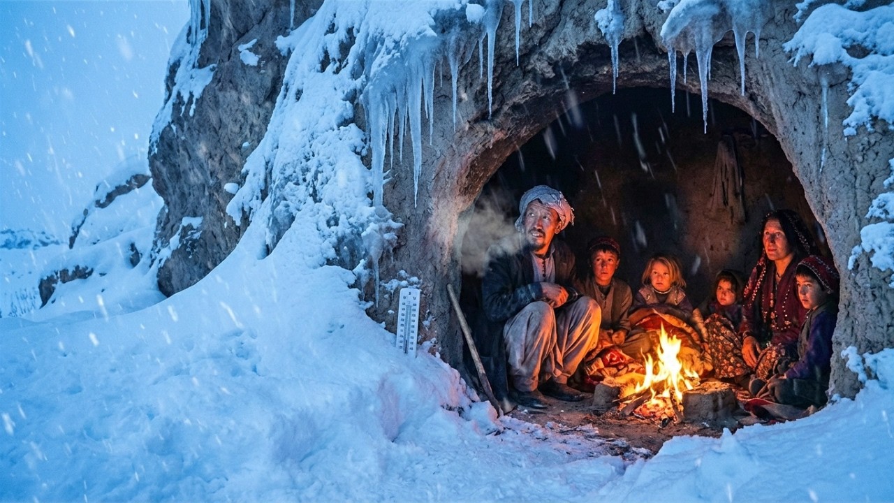 Surviving at -30°C in afghanistan's deadliest cave | family cooking to stay alive