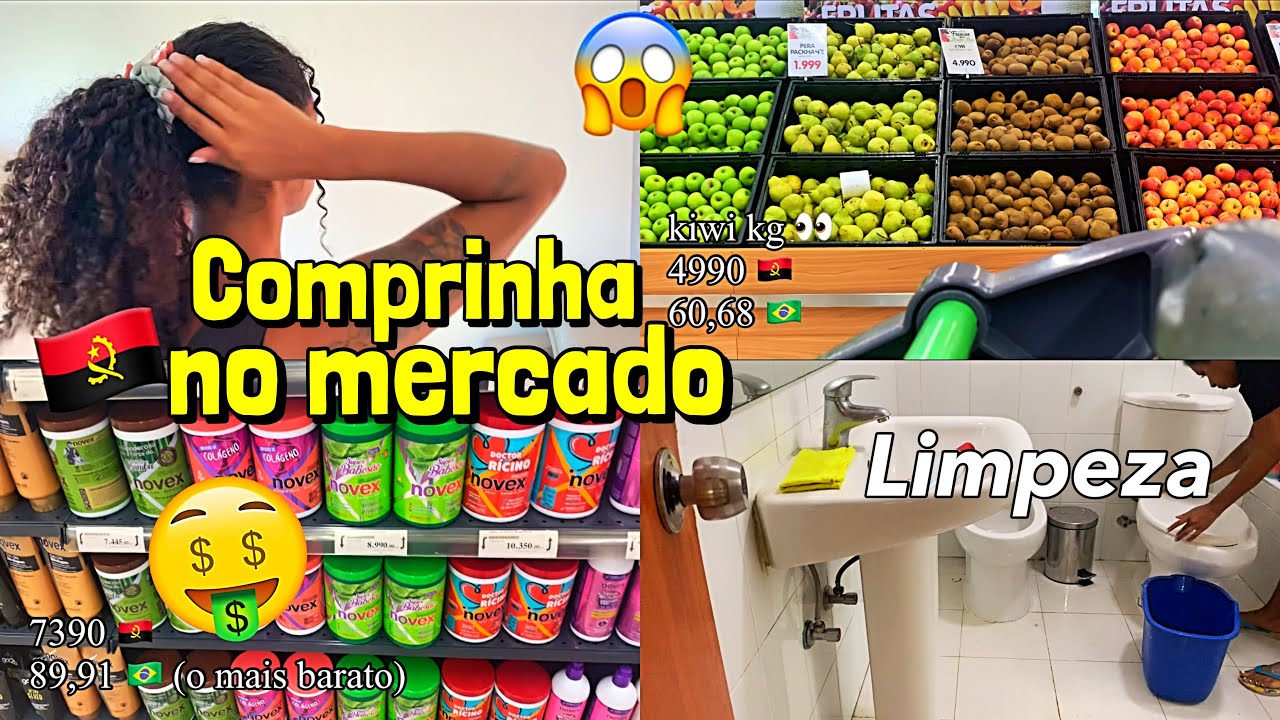 FAXINA E COMPRAS NO MERCADO EM LUANDA ANGOLA 🇦🇴