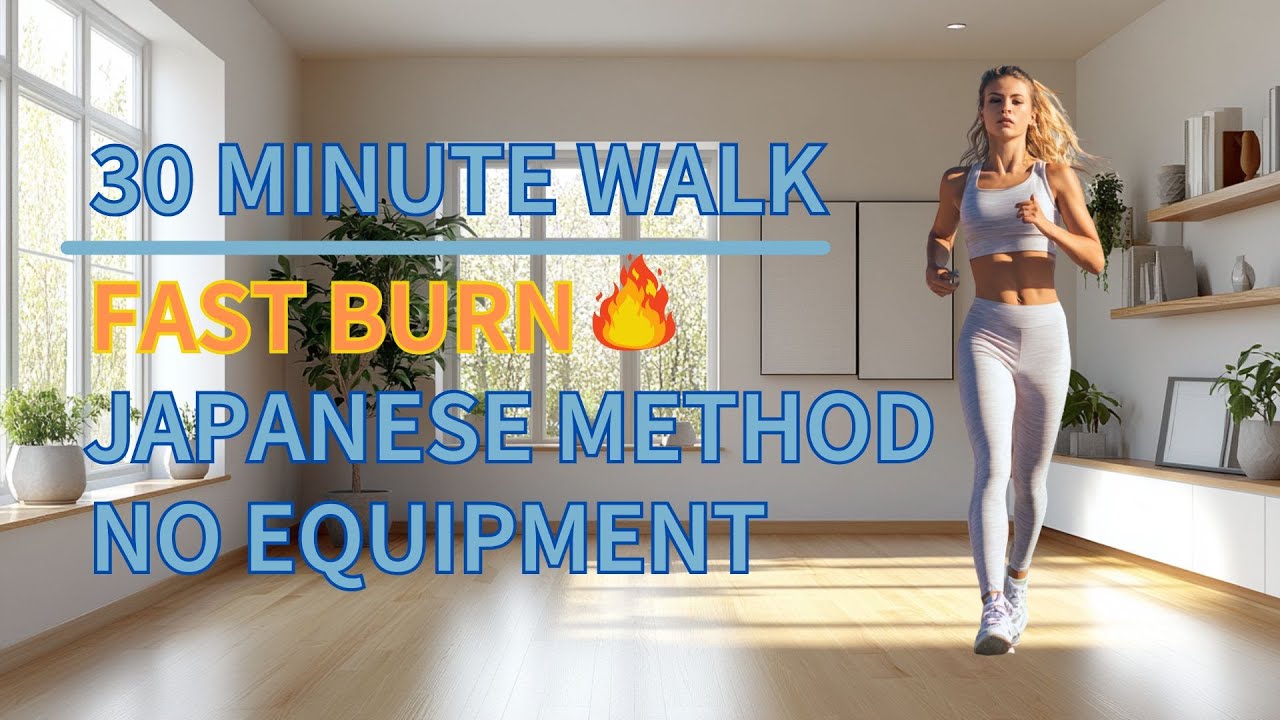 30-Min Japanese Walking Workout | Burn Belly Fat & Slim Legs at Home