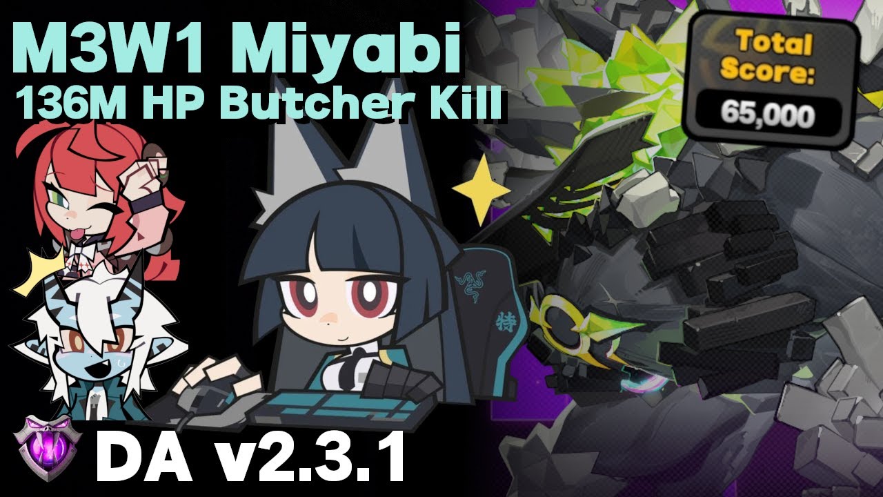 Miyabi Gaming | 65K N. Butcher Kill | M3W1 Miyabi, M0W1 Yuzuha, Soukaku | ZZZ Deadly Assault v2.3.1