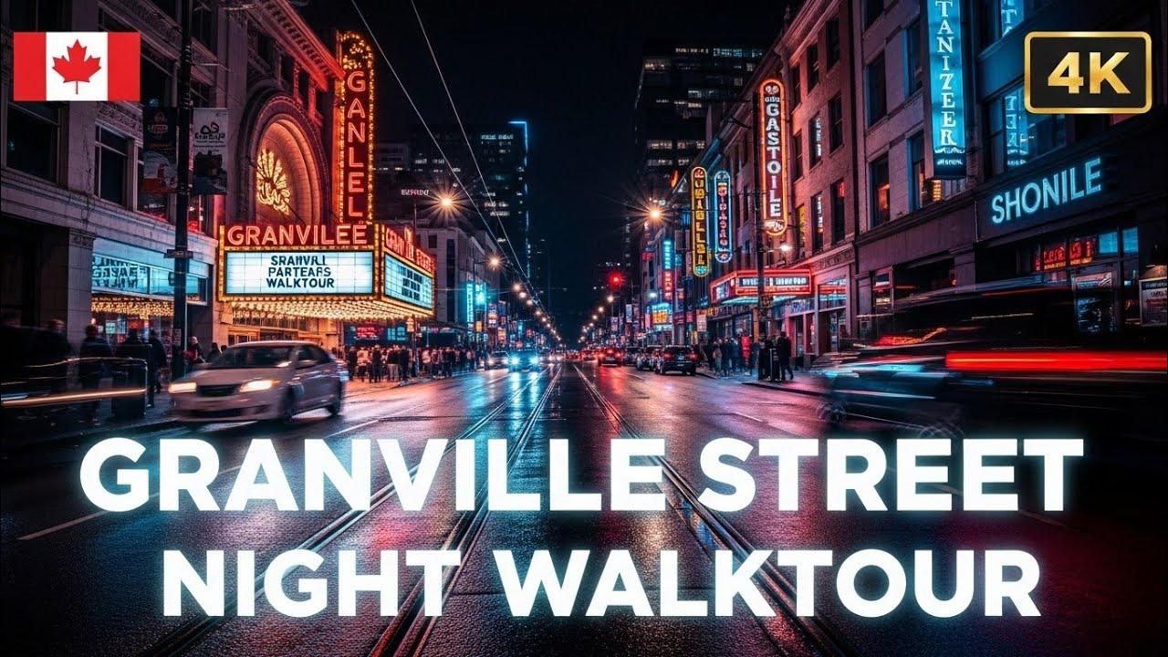 🌙 Vancouver Night Walking Tour | Waterfront to Granville Street & Robson Square | 4K City Walk 2025