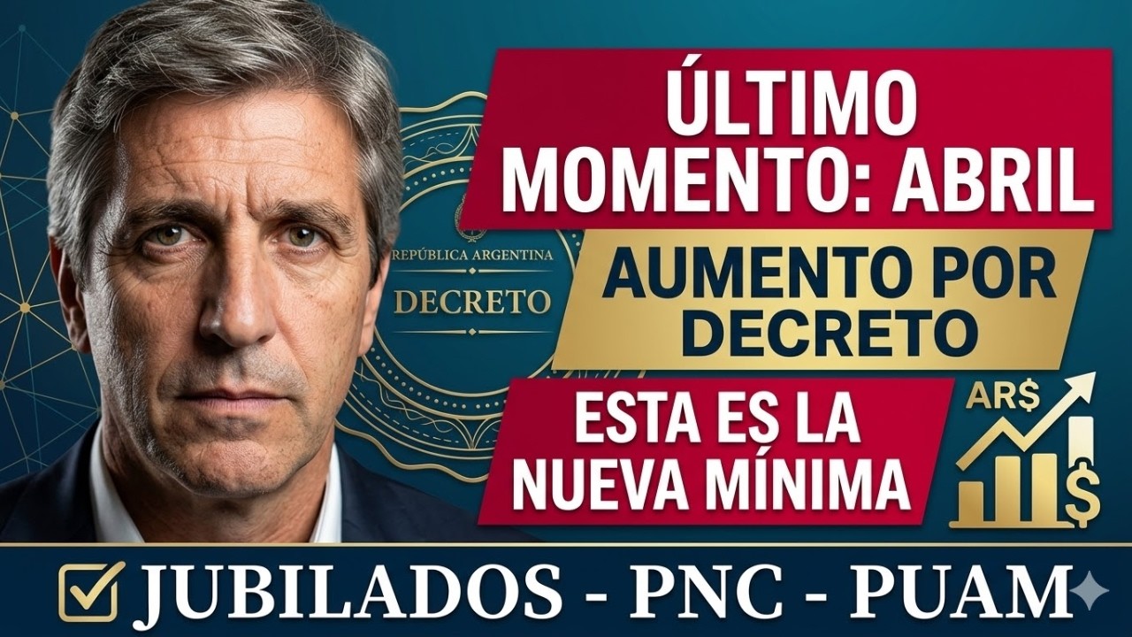 🟡 ATENCIÓN❗ NUEVA MÍNIMA por DECRETO de URGENCIA para ABRIL 2026 👉 JUBILADOS y PENSIONADOS de ANSES