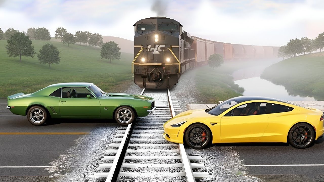 Cars vs Train Crash Test in BeamNG.drive | Ultimate Physics Destruction