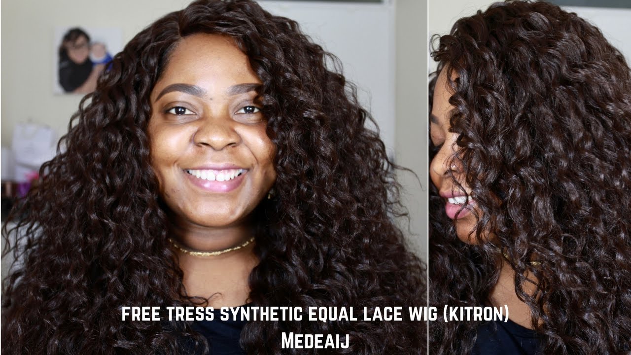 IS THIS THE FULLEST EVER SYNTHETIC WIG? FREE TRESS L PART LACE FRONT WIG KITRON| UK WIG REVIEW