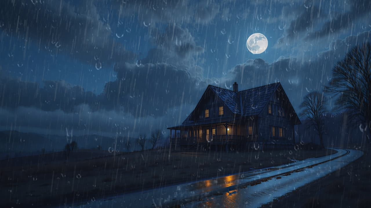 Night Thunderstorm for Sleep | Heavy Rain on Tin Roof & Deep Powerful Thunder (Relaxing White Noise)
