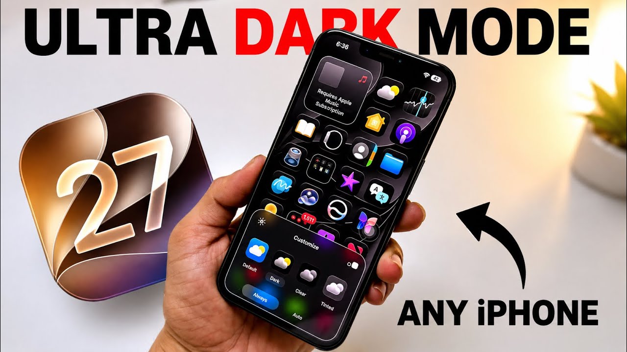 iOS 27 - How to Enable ULTRA DARK Liquid Glass Mode in iOS 27 on iPhone! 🔥