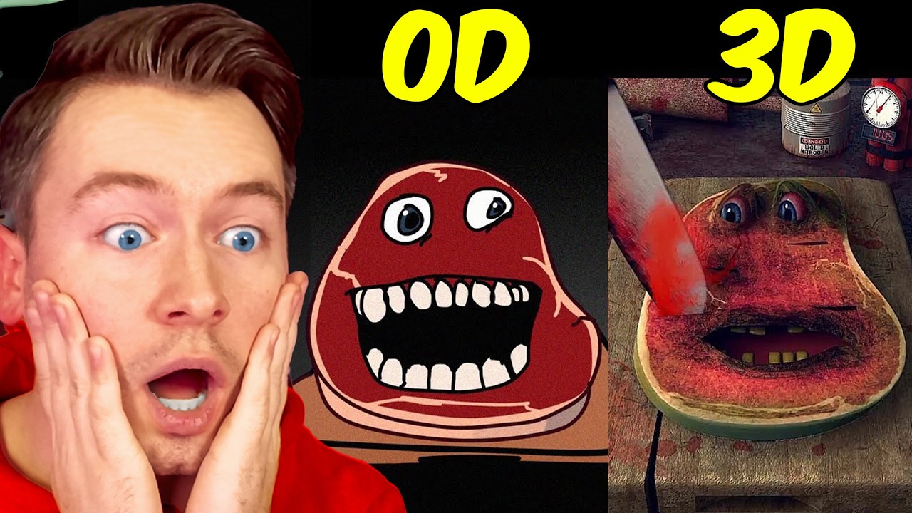 CHARLIE THE STEAK 0D vs 1D vs 2D vs 3D vs 4D!🥩