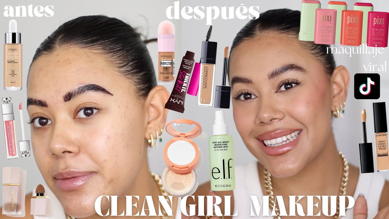 MAQUILLAJE CLEAN GIRL CON PRODUCTOS VIRALES ¿FUNCIONAN? ✨- MELI DE LA MORA