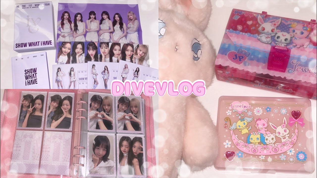 [DIVEVLOG]ワールドツアーKiT開封/SHOW WHAT I HAVE/unboxing/아이브/포카/개봉/다이브로그/키트 언박싱/エスターバニー/ジュエルペット/アイヴ/アイブ/トレカ
