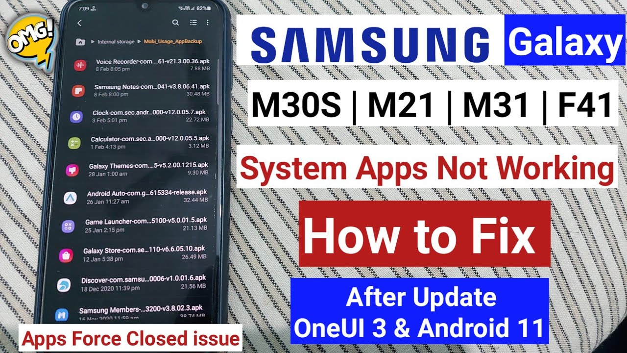 Samsung Galaxy M30s | M31 | M21 | F41 - System Apps Not Working After One UI 3.0 & android 11 Update