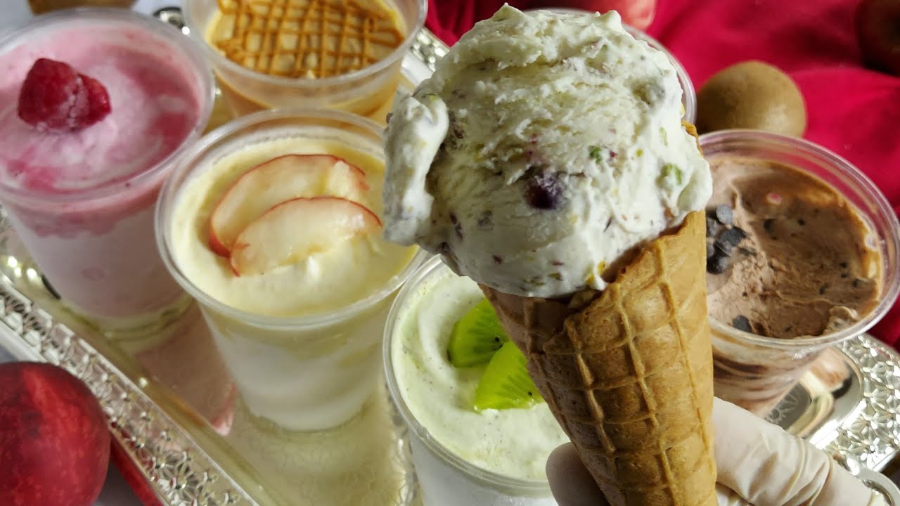 ايس كريم بمكونين ice cream لاحليب مكثف ولا شانتيه بمكونات طبيعية لصيف اكثر متعة وانتعاش  فاخر عالاخر