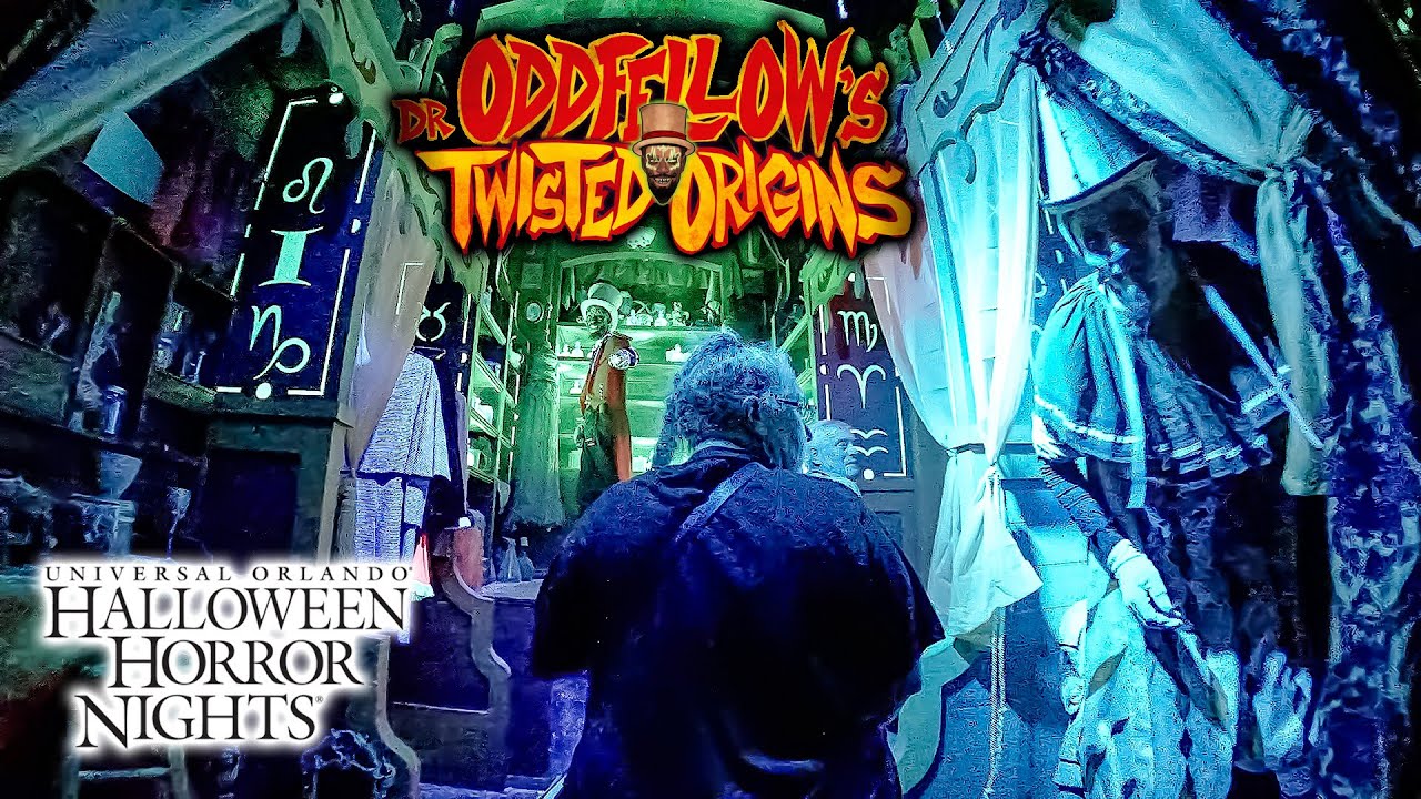 2023 Dr  Oddfellow's Twisted Origins Haunted House 4K POV HHN 32 Universal Studios Florida