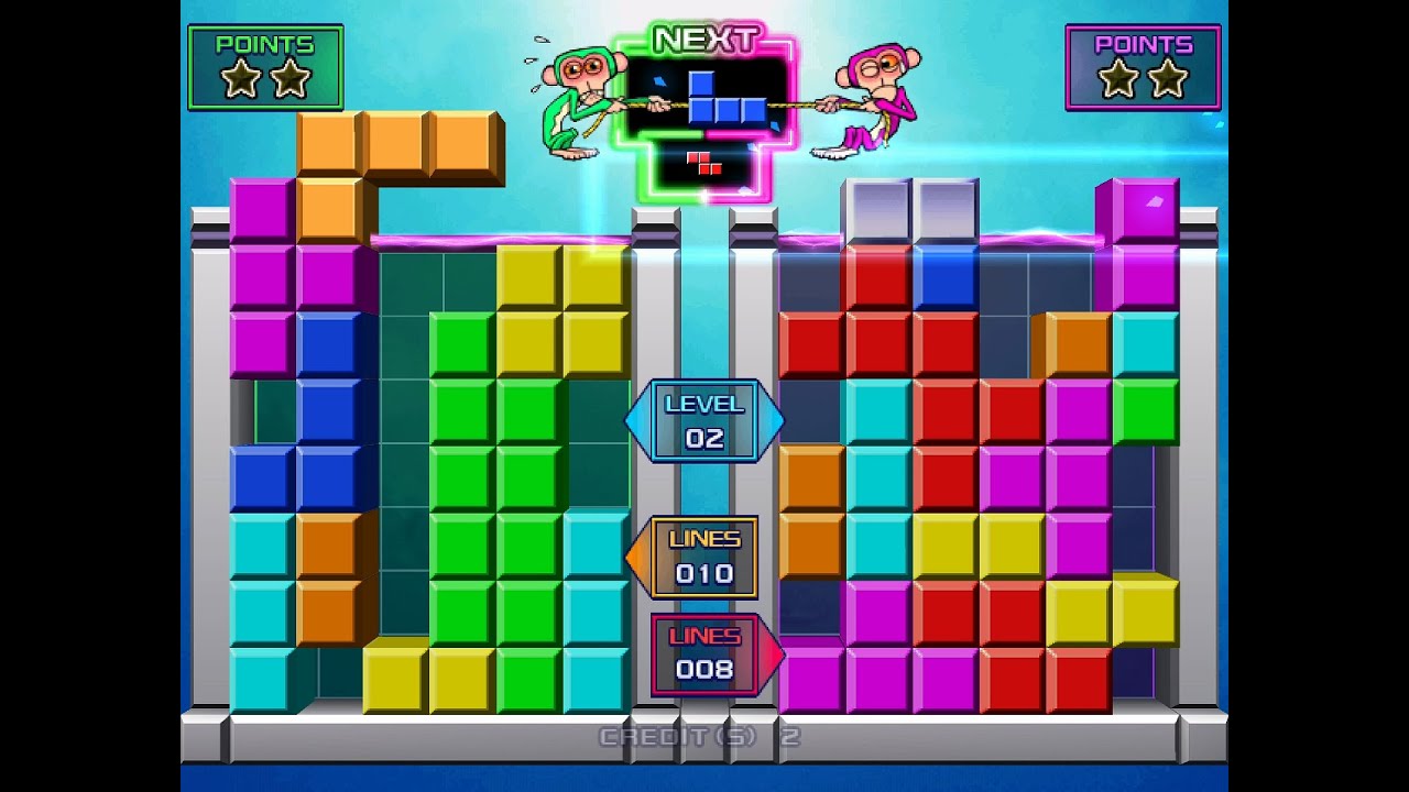 Tetris Giant arcade 2 player Co-op and VS mode 60fps