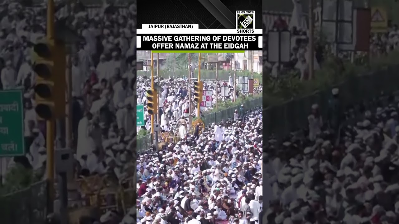 Massive gathering of devotees offers namaz at the Eidgah of Eid al-Adha in Jaipur