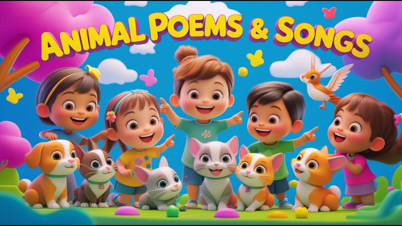 Kids Animal Song 🐘🦁🐶 | Learn Animal Sounds | Fun Poem for Children
