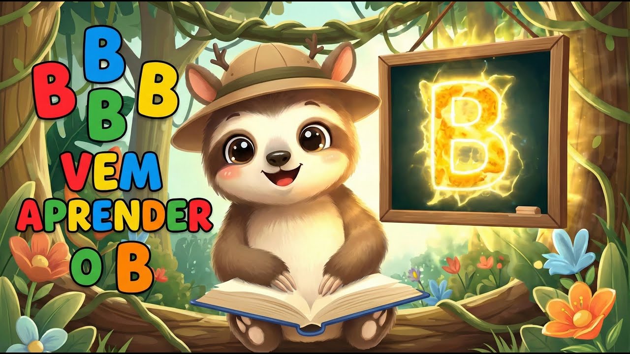 Aprenda a Letra B com o Bicho Preguiça! 🦥Alfabetização Divertida para Crianças! 🎶 ABC da Selva