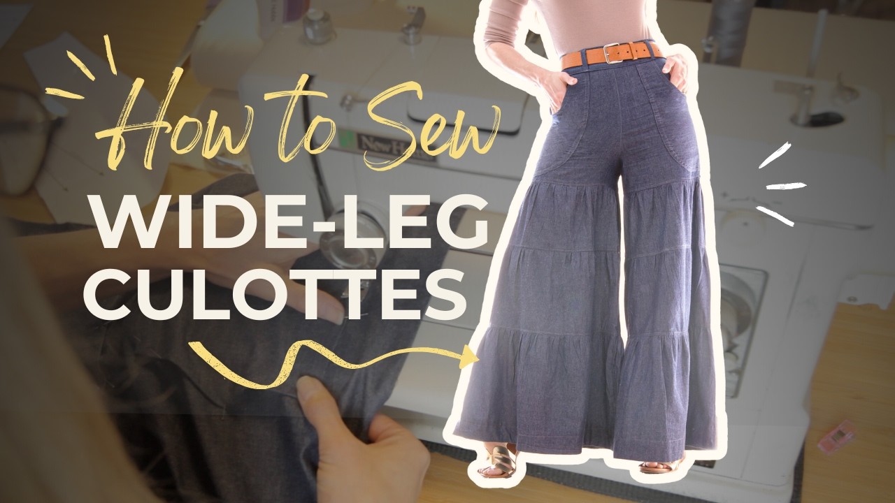 How to Sew Wide-Leg Culottes - Easy DIY Denim Pants Tutorial