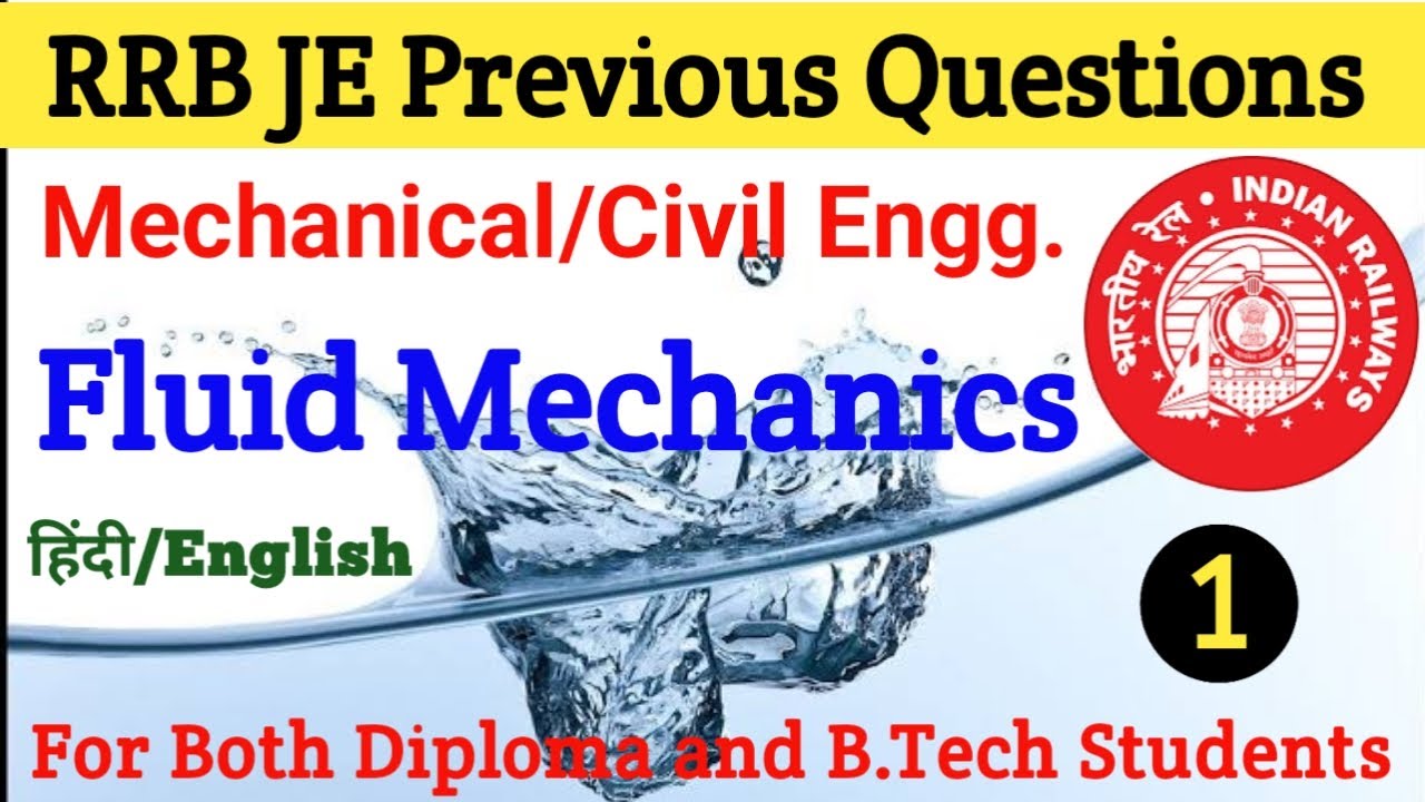 RRB JE Previous Question | #1 | Fluid Mechanics | Mechanical Engineering | RRB GDCE 2023