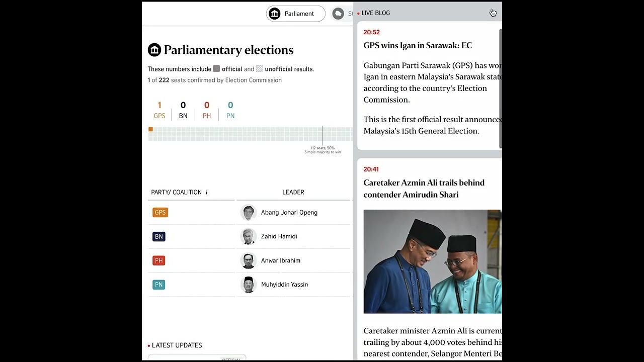 Follow Malaysia GE15 live results at The Straits Times | Link in description