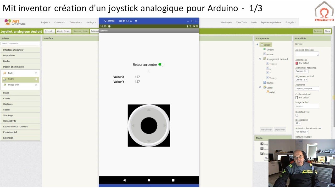 Mit inventor un joystick analogique pour Arduino , création - 1/5