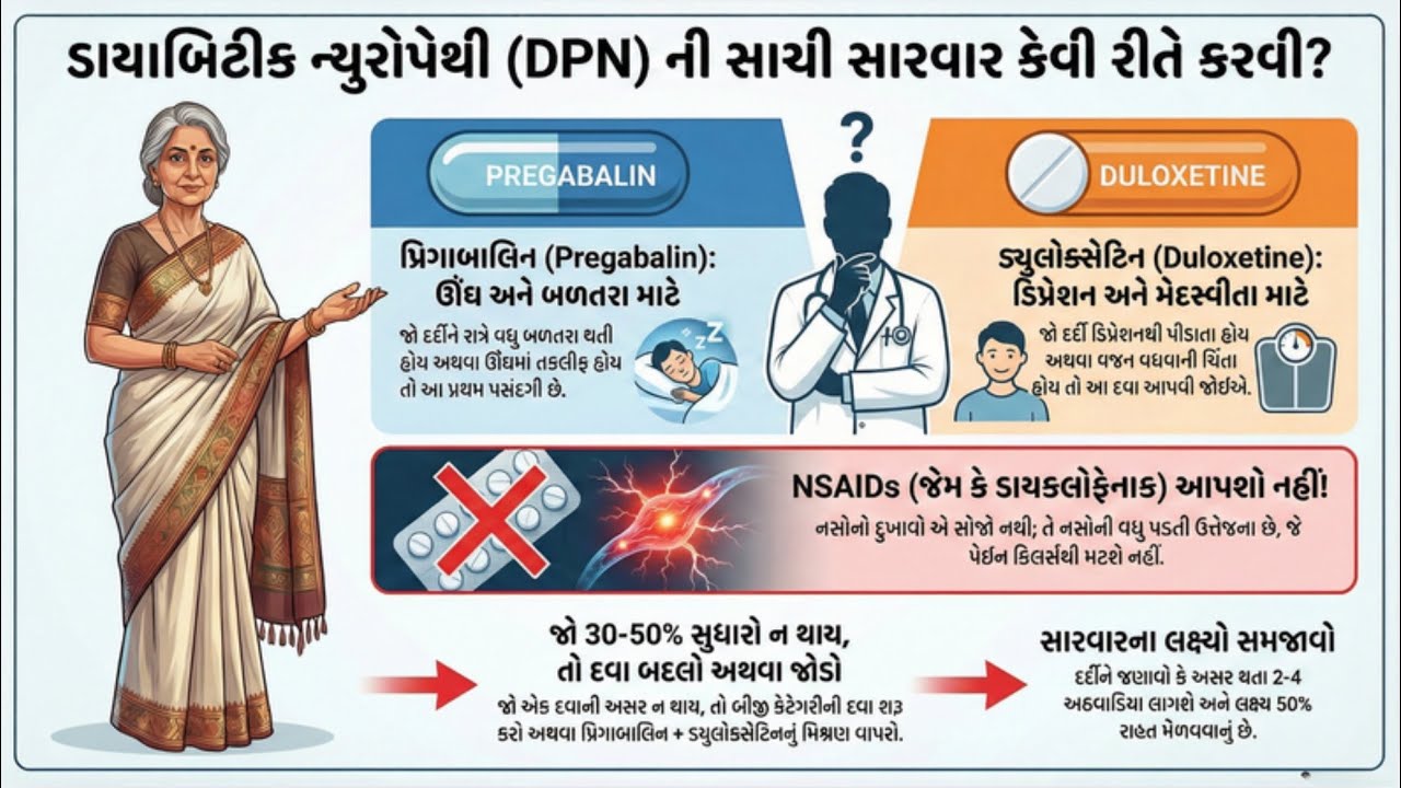 2️⃣2️⃣ ડાયાબિટીક ન્યુરોપેથીની સાચી સારવાર જાણીએ.