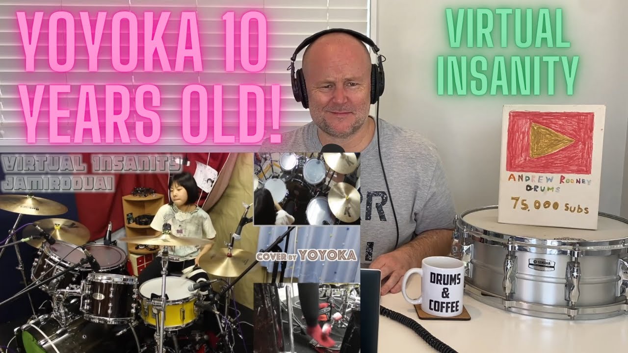 Drum Teacher Reaction: Virtual Insanity - Jamiroquai / Cover by Yoyoka, 10 year old