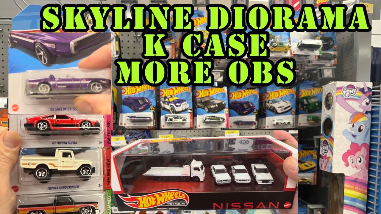 Hot wheels 2023 K case and Nissan skyline GTR diorama box set!!!  More fresh M2 OBS SETS!! Peg hunt!