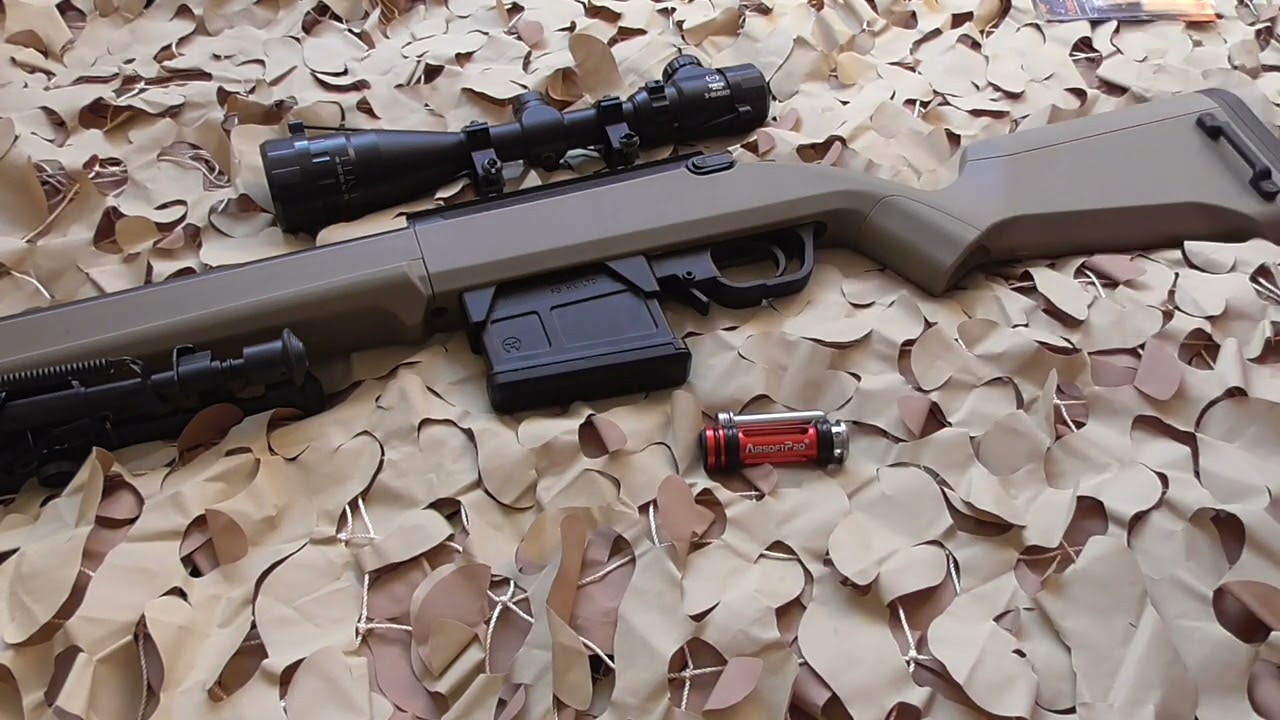 Amoeba Striker AS01 spring sniper rifle upgrade & chrono.
