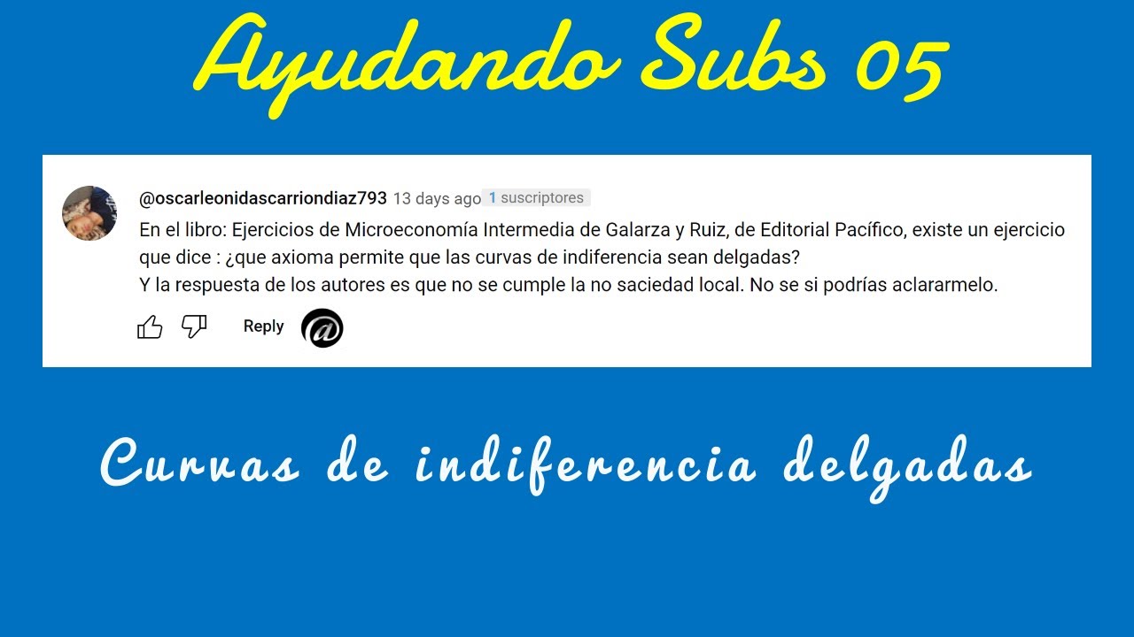 ¿Curvas de Indiferencia Delgadas? - #AyudandoSubs 05