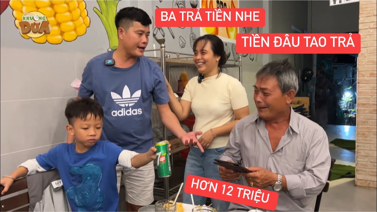 Khương Dừa phối hợp bà xã gài kèo cho ba vợ trả hoá đơn tiệc sinh nhật hơn 12 triệu?