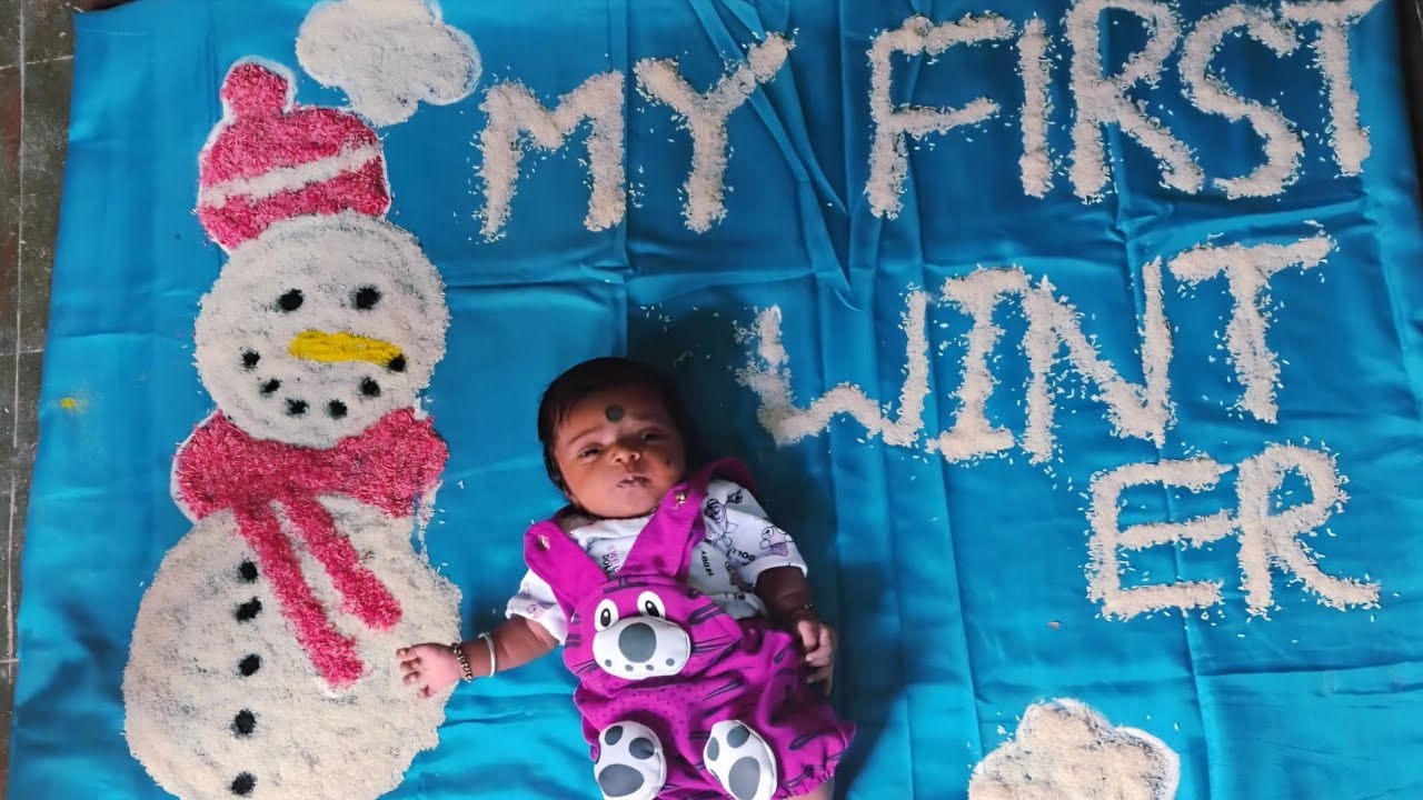 Baby photo shoot idea at home #winter theme photo shoot idea #viral