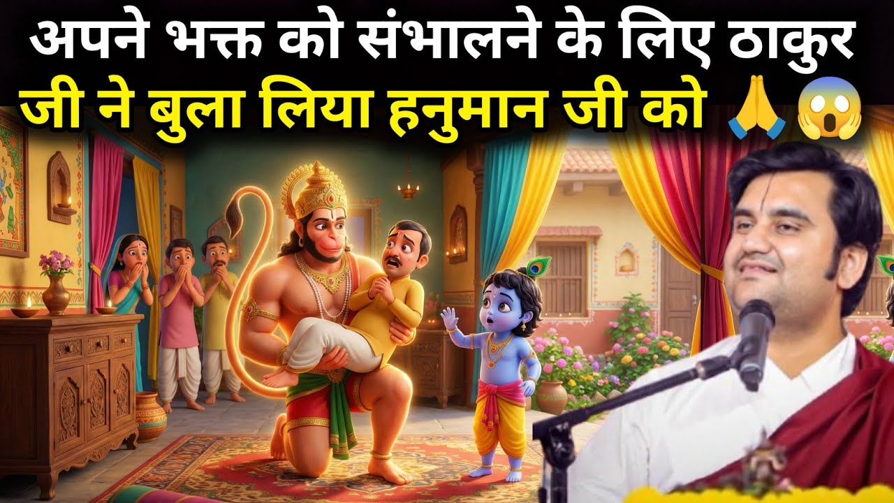 अपने भक्त को संभालने के लिए ठाकुर जी ने बुला लिया हनुमान जी को || @BhaktiPath #indreshji #katha 