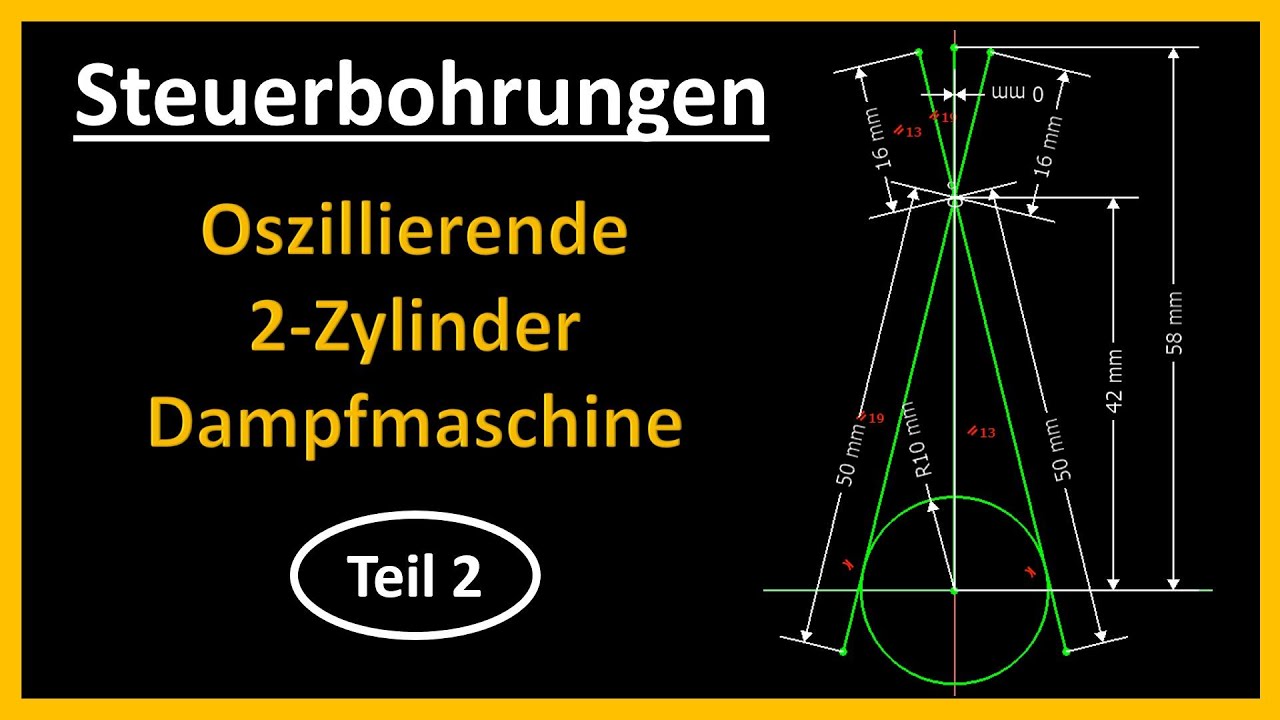 2-Zylinder Dampfmaschine Teil 2: Berechnung der Steuerbohrungen