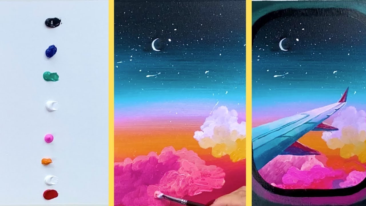 Step-by-Step Acrylic Painting of Plane Window