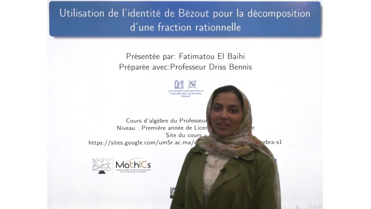 Décomposition des fractions rationnelles en utilisant l'identité de Bézout