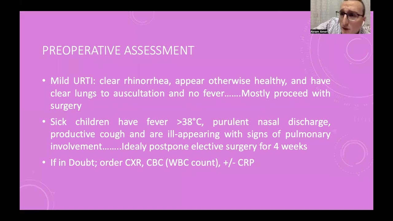 Anesthesia for pediatric patients with URTI & DM, Part-1