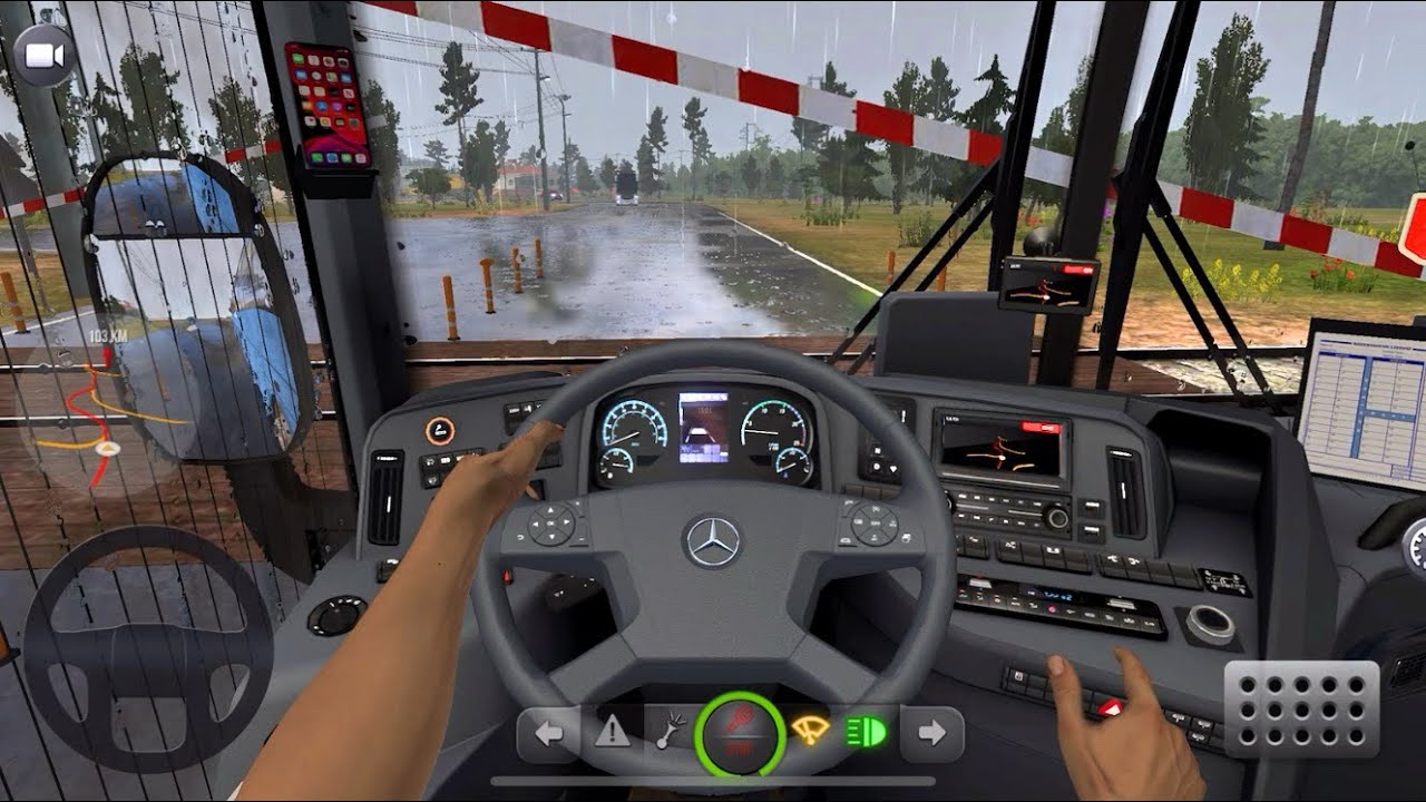 Bus Simulator Ultimate Mobile GamePlay | Drive the Mercedes-Benz Tourrider Business Bus in Rain