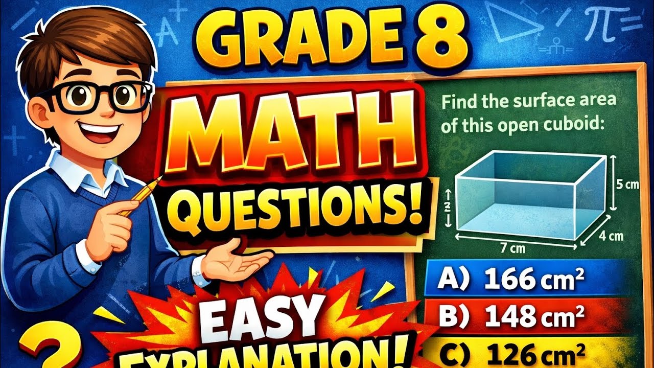 Grade 8 Maths Questions Explained Simply | Surface Area Trick!