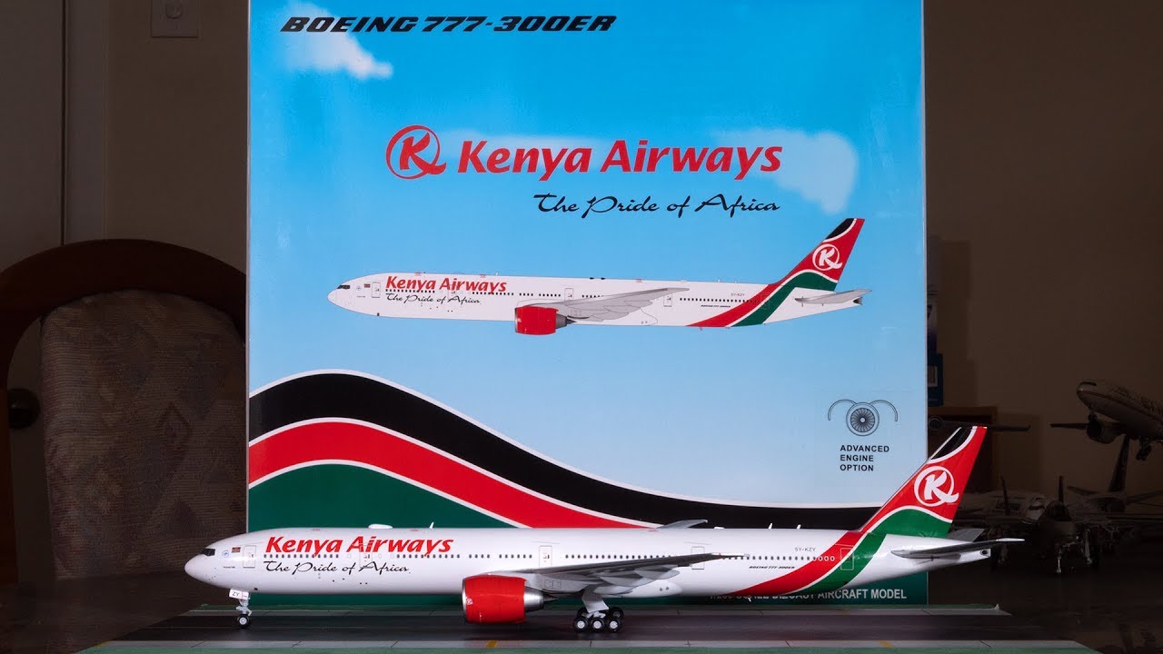 JC Wings 1:200 Kenya Airways 777-300ER (ADVANCED ENGINE OPTION) Unboxing & Review [4K]