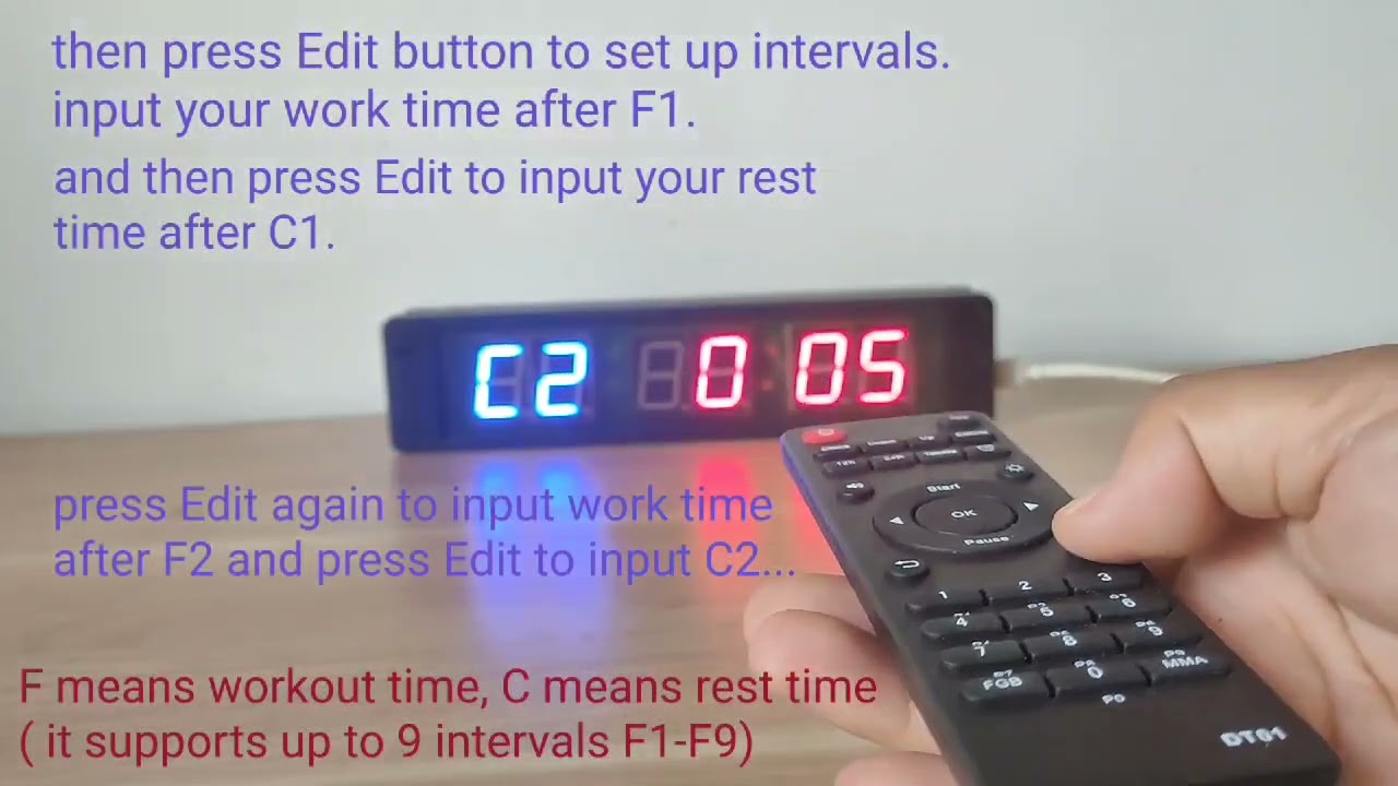 how to set up workout and rest time(interval timing) for the gym timer  H2B1R