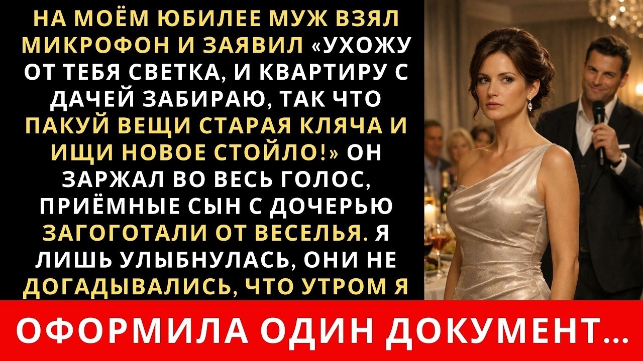 Муж прилюдно бросил жену, но не ожидал что она была готова к такому повороту и подготовила сюрприз